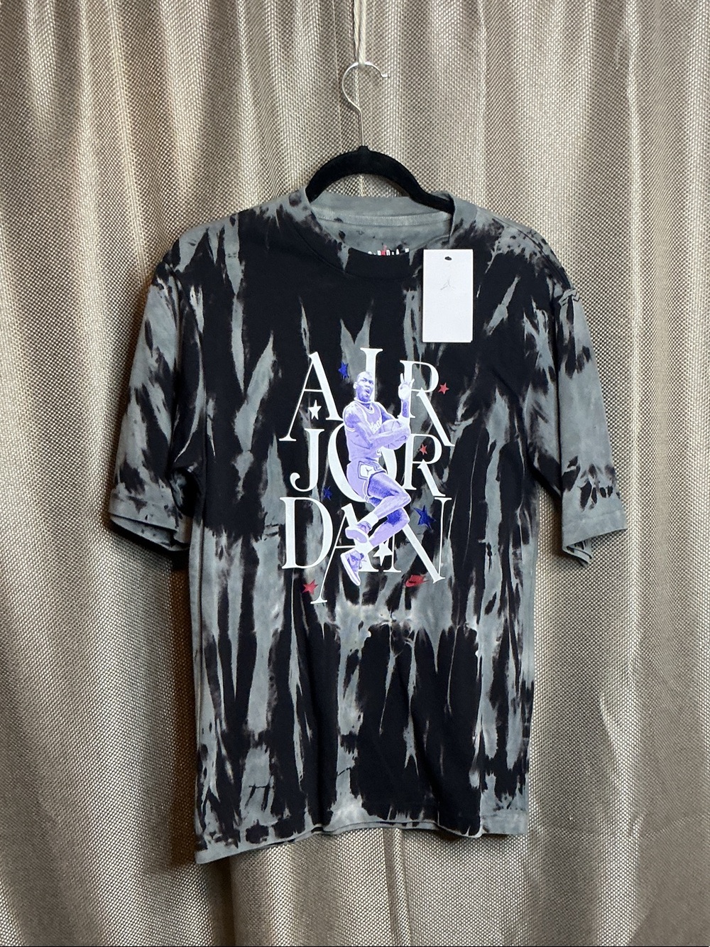 Jordan Black & Gray Tie-Dye Air Jordan Graphic Tee